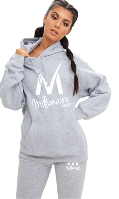 Women's Millionaire Vision Logo Hoodie - Grey/White