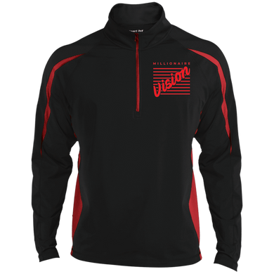 Color Block Zip Up - Black/Red