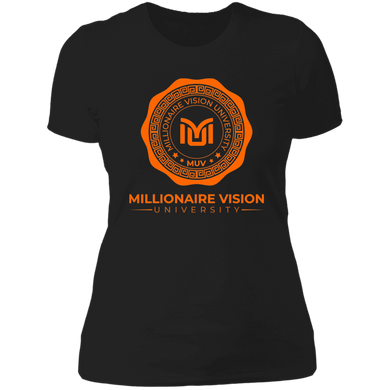 Ladies MUV Ringer Tee - Black/Orange