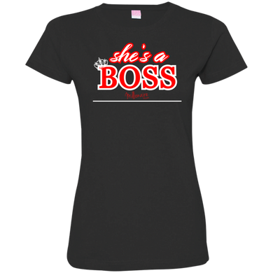 She's A Boss T-Shirt  - Black/Red/White