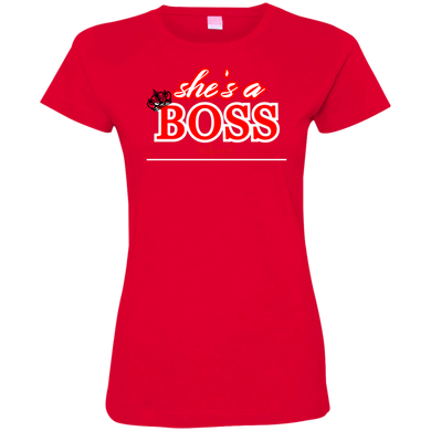 She's A Boss T-Shirt - Red/White/Black