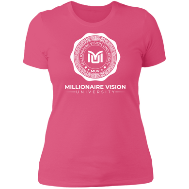 Ladies MVU T-Shirt - Hot Pink/White