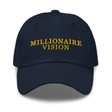 Load image into Gallery viewer, Millionaire Vision Print Dad Hat - Navy/Gold