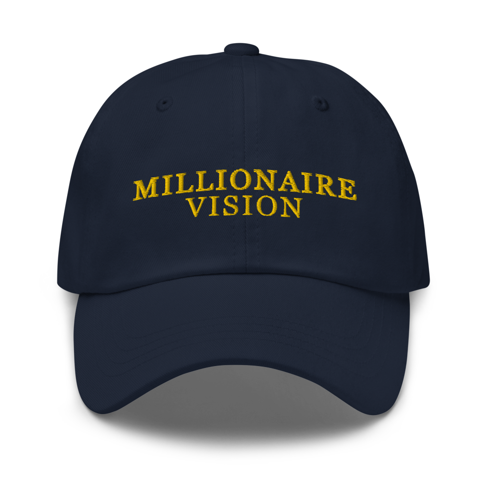 Millionaire Vision Print Dad Hat - Navy/Gold