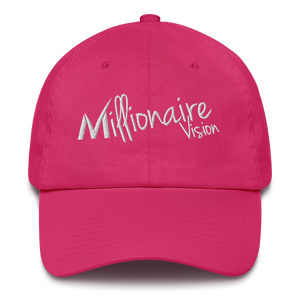 Signature Dad Hat - Dark Pink/White